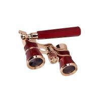 Бинокль театральный Veber Opera БГЦ 3x25 лорнет, красный/золотой фото 1