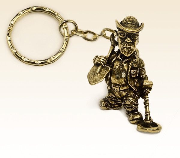 Брелок Кладоискатель с металлоискателем Бронза фото 1